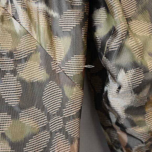 Oscar De La Renta Maxi Gown Size 14 Green Floral Silk Long Sleeve Evening Dress - Picture 8 of 10